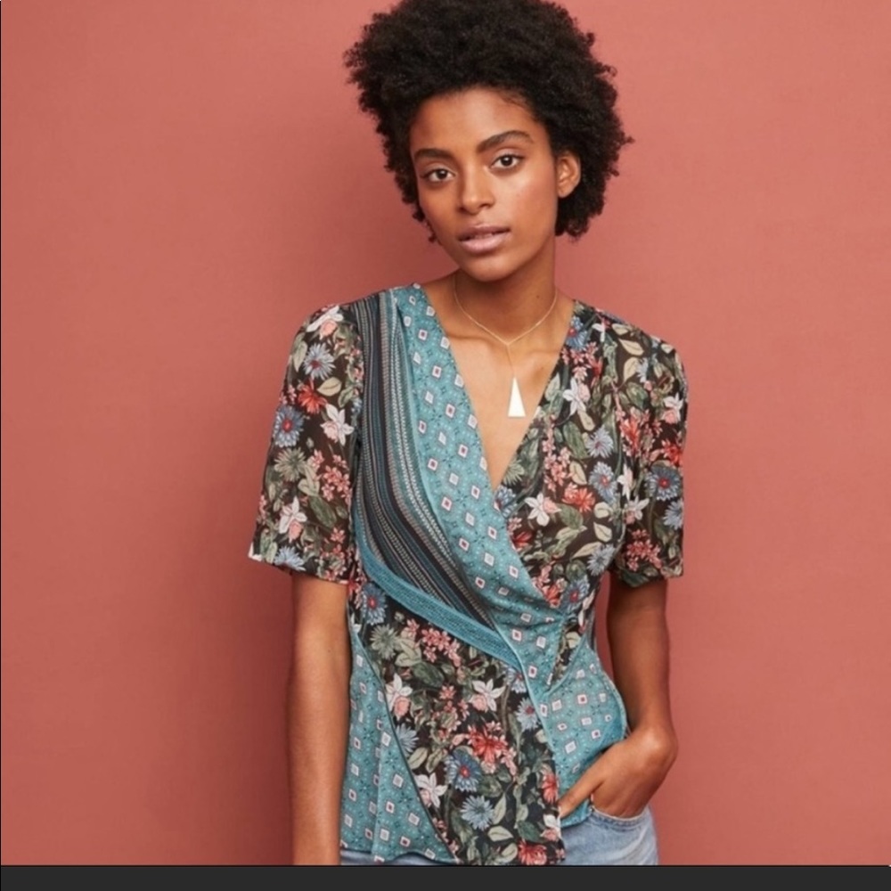 Anthro Tiny Brand Patchwork Blouse - image 1